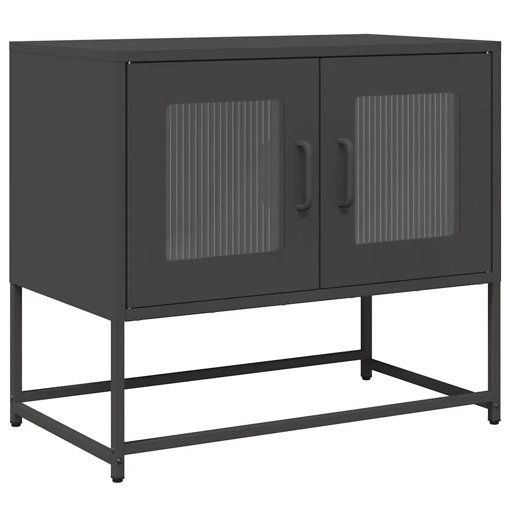 vidaXL Mobile TV Nero 68x39x60,5 cm in Acciaio Laminato a Freddo