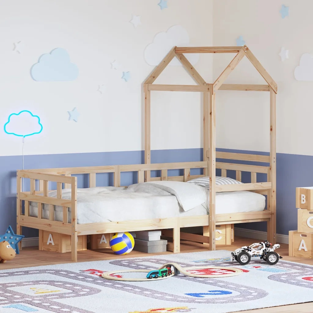 Dormeuse con Tetto 80x200 cm in Legno Massello di Pino