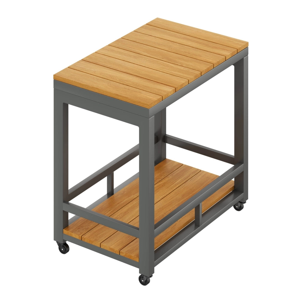 Set da giardino moderno con tavolo removibile; 2 posti; 2 poltrone e 2 pouf; grigio e naturale