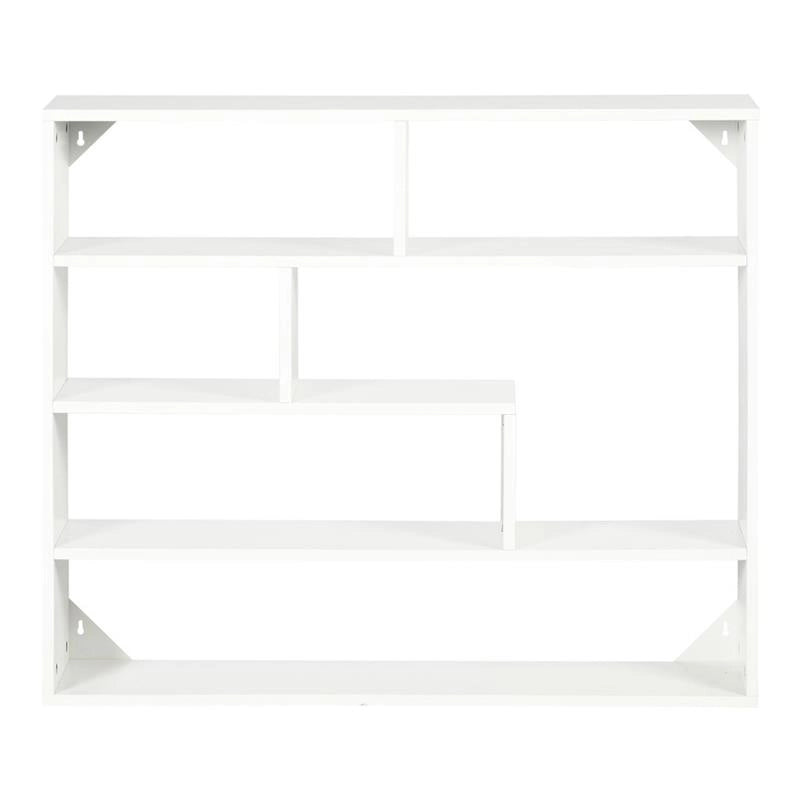 LIBRERIA A MURO MODERNA IN LEGNO A 4 LIVELLI 94X19.5X80 CM BIANCO
