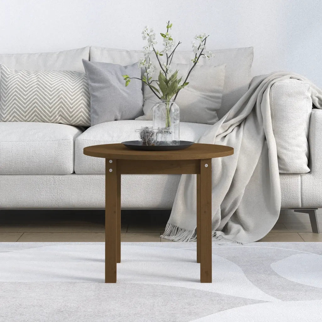Tavolino da Salotto Miele Ã˜ 55x45 cm in Legno Massello di Pino cod mxl 24926