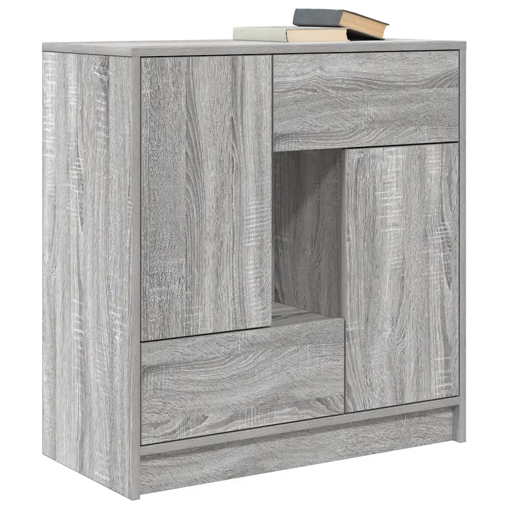 Credenza con Cassetti e Ante Grigio Sonoma 70,5x34x74,5 cm 861846