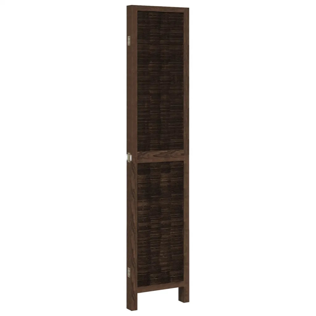 Divisorio Ambienti | Divider per stanze | Paravento 4 Pannelli Marrone Scuro Massello Paulownia