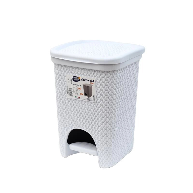 SET BIDONE RACCOLTA BIANCHERIA PER PANNI COLORATI + PATTUMIERA CON PEDALE BIANCA