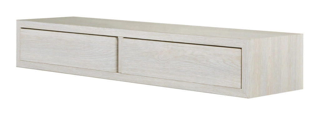 Mensola da Parete con 2 Cassetti 88,2x13,4x23,7 cm in Fibra di Legno Domino Maxi Rovere Sbiancato