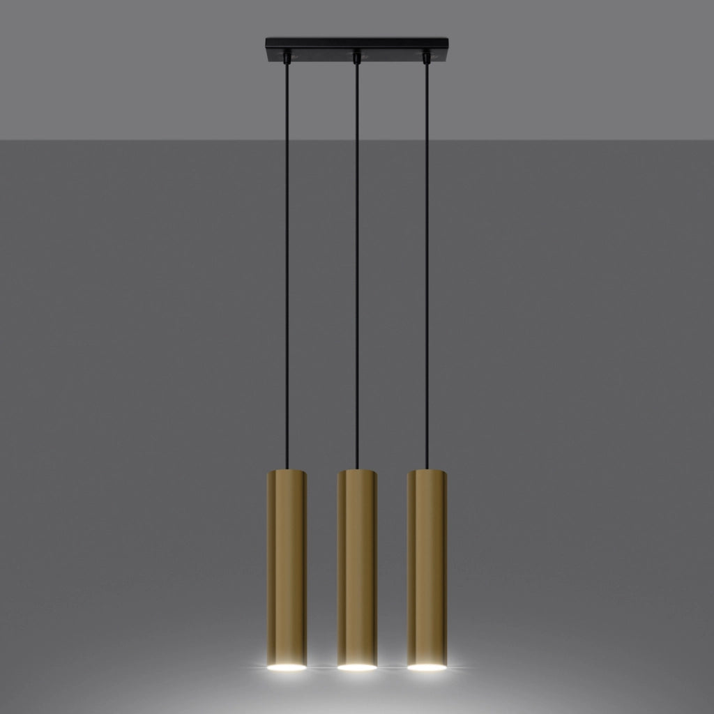 Lampada sospensione MODENO oro 3 tubi 3xGU10 PureLume