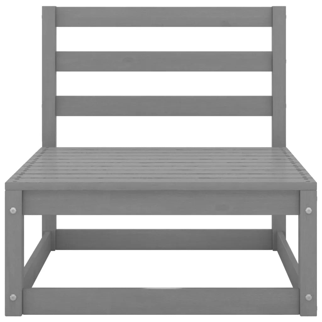Set Divani da Giardino 5 pz Grigio in Legno Massello di Pino 3075576