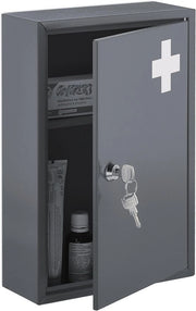 Cassa farmaceutica chiusura con 2 contenitori - 32 x 21,5 x 9,5 cm - Cassa di stoccaggio per medicinali e bende