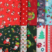 Set di tessuti di cotone per la natale 10 pezzi con disegno moda per cucire e cucire - 50 x 80 cm, 40 x 50 cm, 25 x 25 cm - Tela decorativa per creare abiti decorazioni artigianato