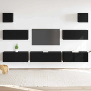Set mobile TV 7 pcs Rovere Nero 100 x 30 x 30 cm 3332572