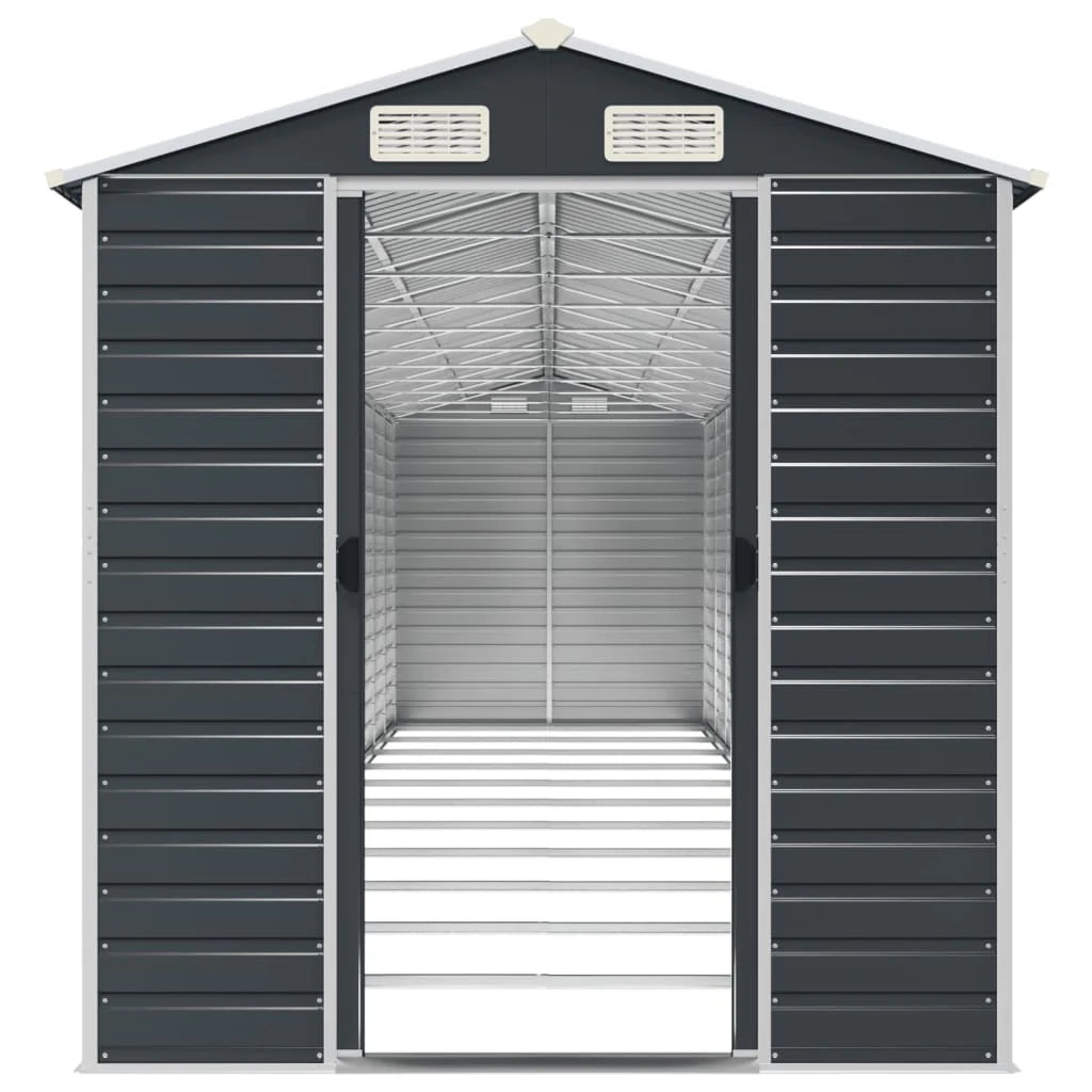 Casetta da giardino cabina ripostiglio casetta da esterno robusta casetta per attrezzi 191 x 980 x 198 cm acciaio zincato antracite 02_0022192