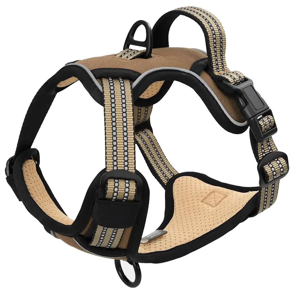 Pettorina Cani con Guinzaglio e Collare Regolabile Marrone L CFW1438214