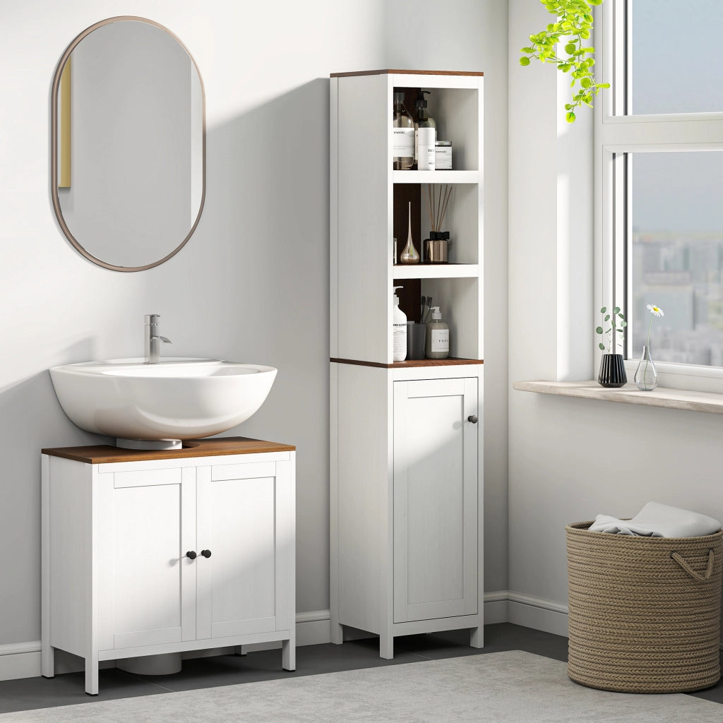 Mobiletto sottolavabo con ante ¨C zephmum ¨C bianco 60x30x60 cm