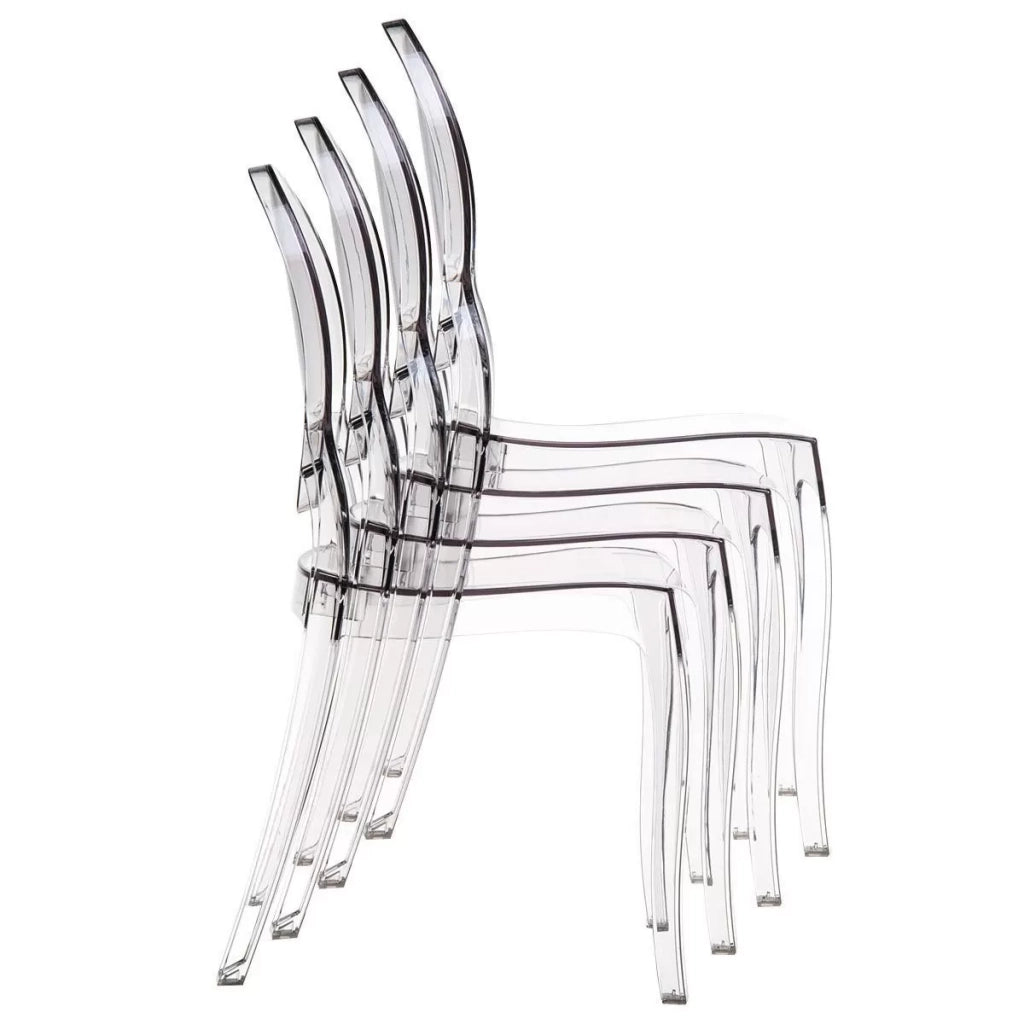 Set 4 sedie design moderne polipropilene trasparente 50,5x48,5x94 (695) - Mobili 2G