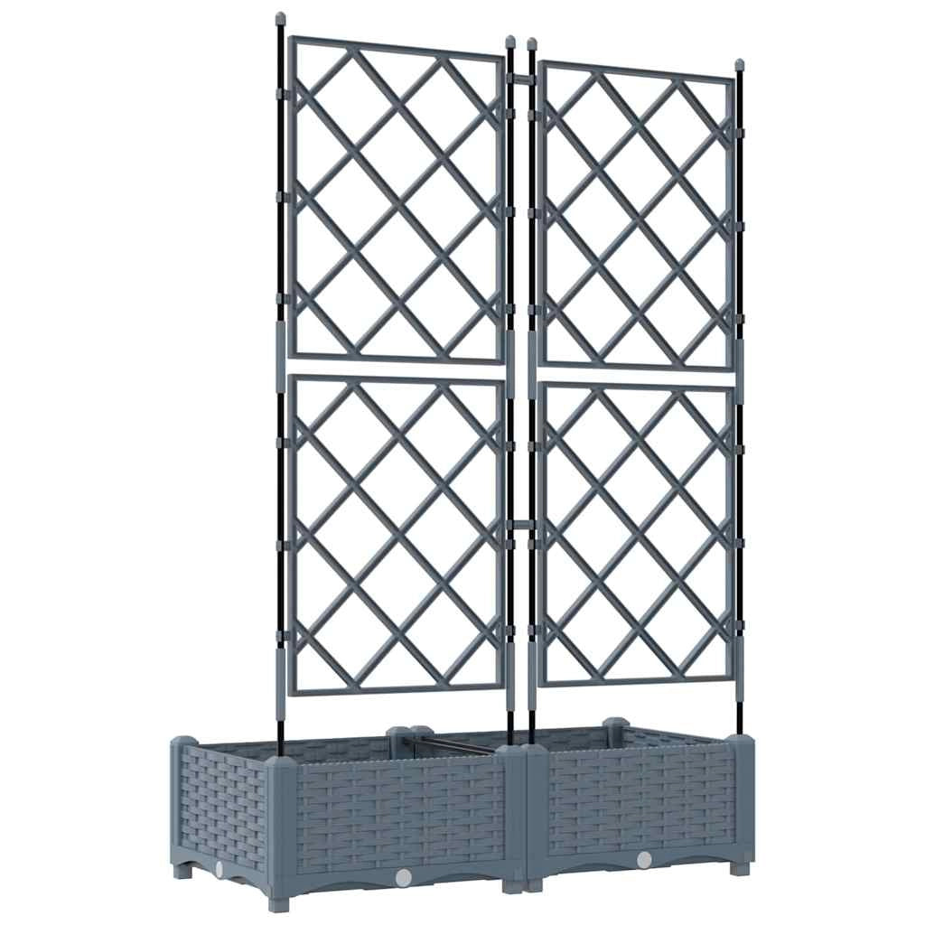 Set di 2 fioriere da giardino dal design moderno 80 x 40 x 125,5 cm resistente acciaio grigio chiaro 02_0058581