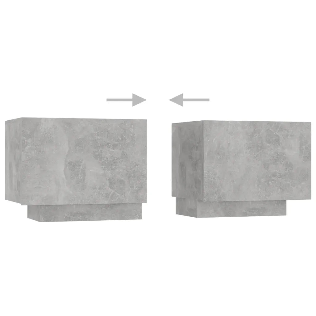 Comodino-Tavolino da notte Grigio Cemento 100x35x40 cm in Legno Multistrato
