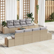 Set Divano da Giardino 9 pcs Beige e Grigio Chiaro polyrattan 3356600
