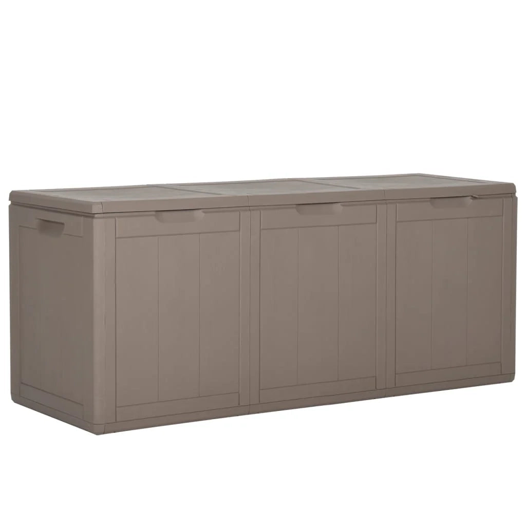 Baule da giardino in rattan PP marrone da 270 litri 02_0013023