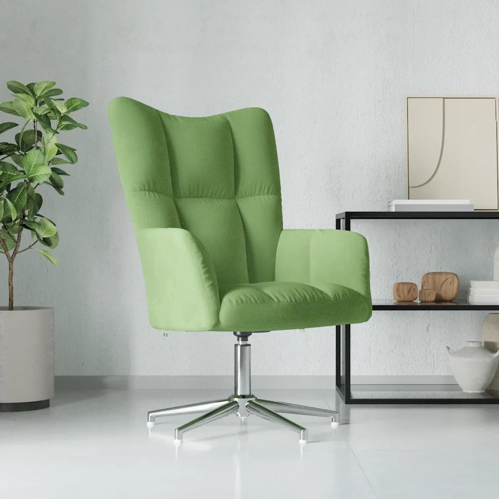 Poltrona | Sedia Relax Verde Chiaro in Velluto