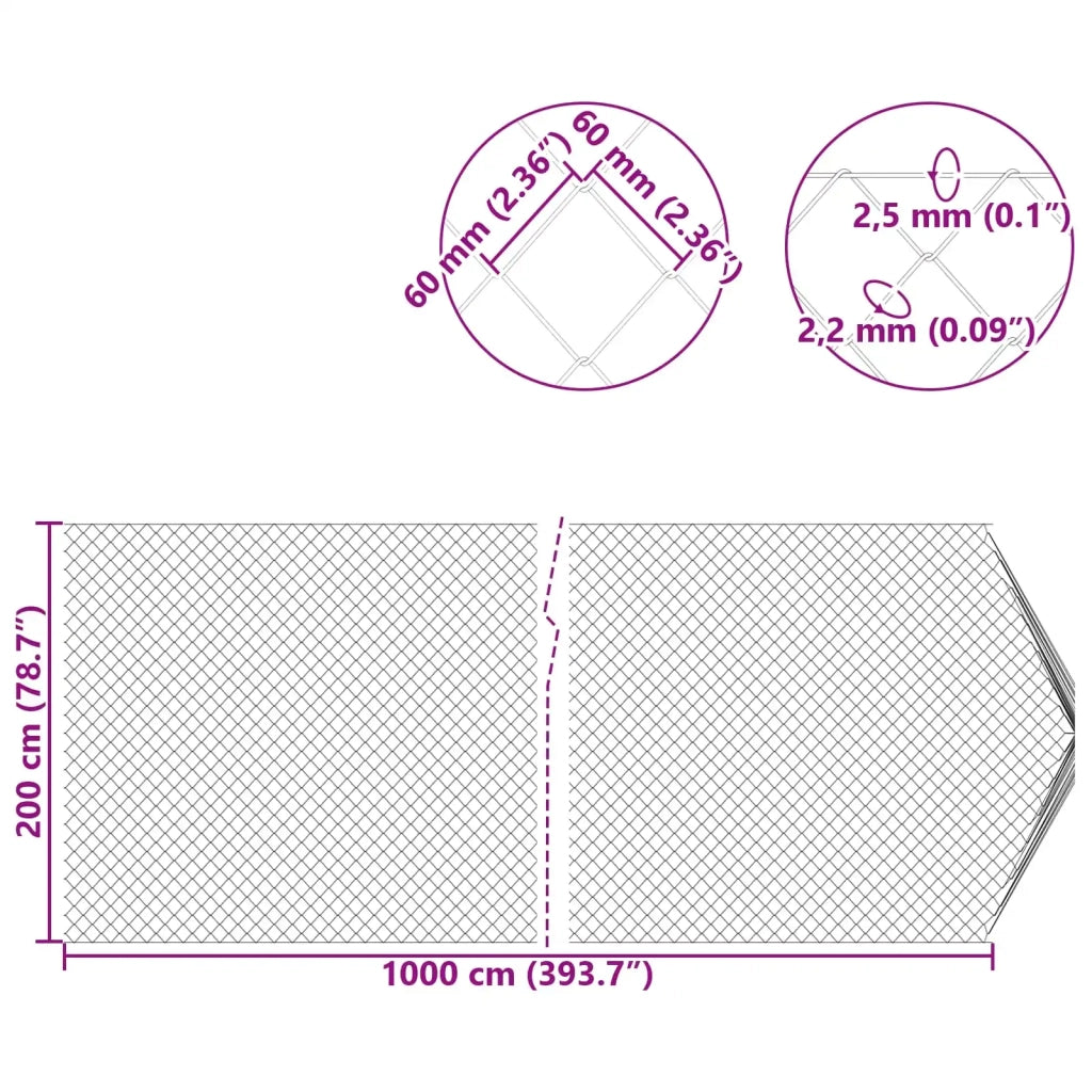 Recinzione a rete metallica Verde 2 x 10 m Acciaio CFW5562890