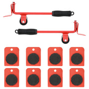 Ruote per mobili 8 pz con sollevatori Rosso 9,8x7,5x3 cm 150 kg