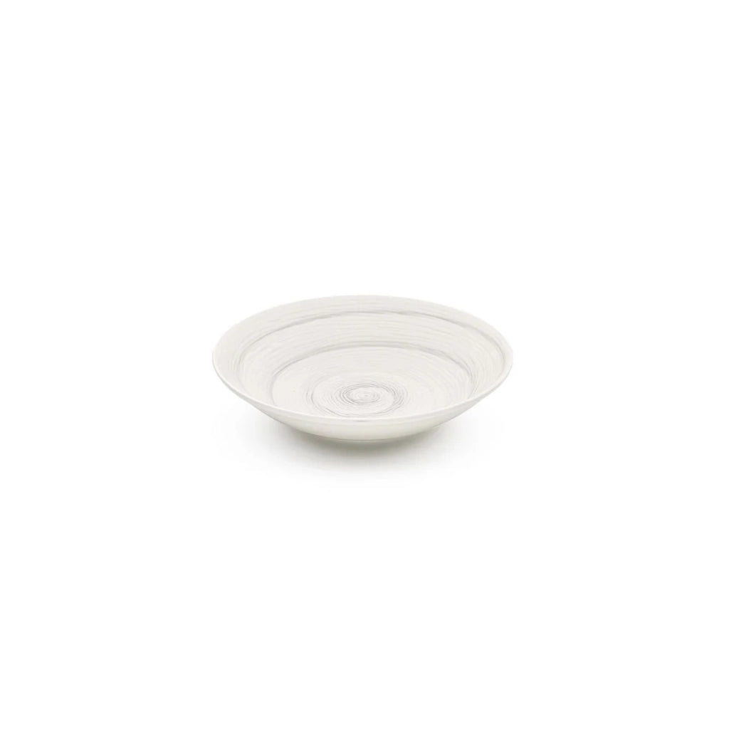 Piatto fondo white memento table in ceramica dipinta a mano Ø 23,5 cm