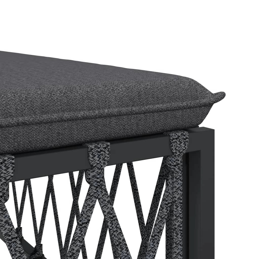 Set di mobili da giardino per esterni con cuscini 6 pezzi in acciaio antracite 02_0018308