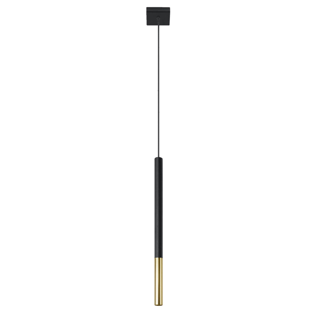Lampada a sospensione Vitreo 1 G9 nero/oro Pure Lume