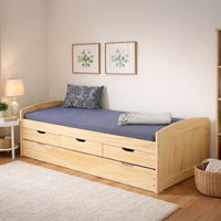 Tavullia, Letto Singolo Contenitore, Marrone Rovere