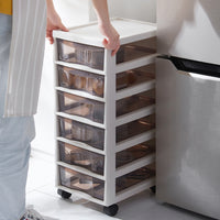 Cassettiera Carrello Salvaspazio in Polipropilene con 6 Cassetti Portaoggetti