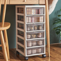 Cassettiera Carrello Salvaspazio in Polipropilene con 6 Cassetti Portaoggetti