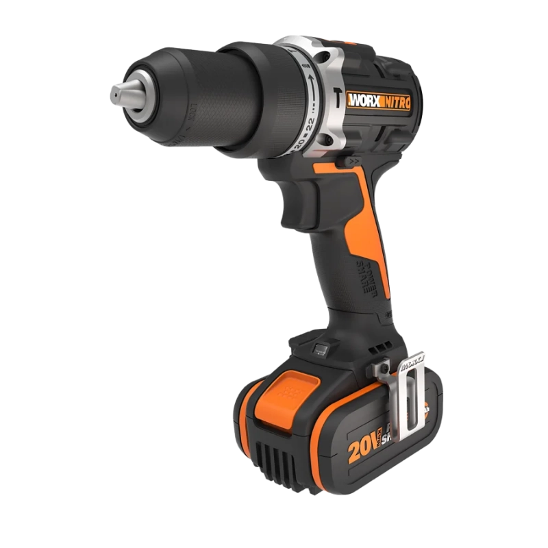 Trapano Avvitatore con Percussione WX352.1 20V Brushless 60Nm Mandrino 13mm con 2 Batterie 4Ah - Worx