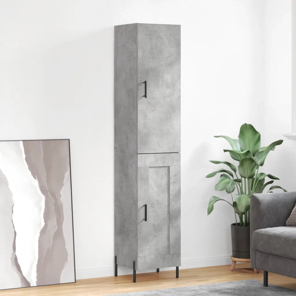 Credenza | Madia | Buffet da pranzo | Armadio da pranzo Grigio Cemento 34,5x34x180 cm in Legno Multistrato