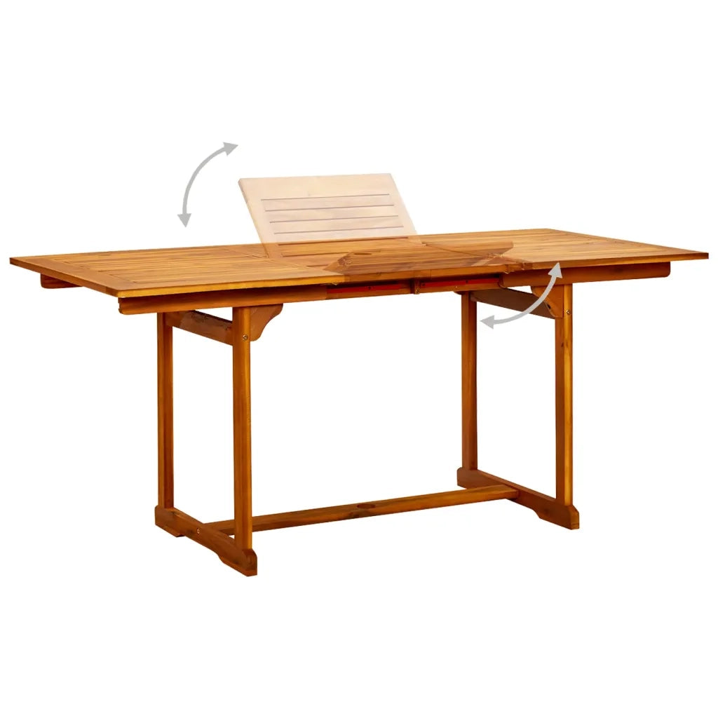 Set Mobili da Pranzo per Giardino 5 pz Legno Massello di Acacia 120-170 cm 3079645