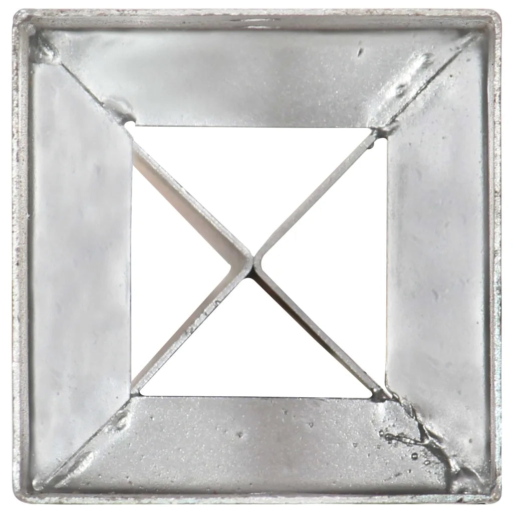 Picchetti di Terra 2 pz Argento 10x10x91 cm in Acciaio Zincato 145422