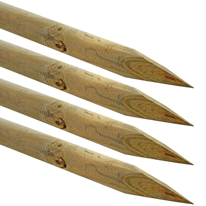 Palo in Legno per Recizioni Rotondo con Punta Giardino 4 Pz Verdelook Formato: Ø 6 - H 200