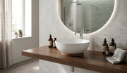 Lavabo d'appoggio d.40 slim in ceramica mod. 04 - Bianco