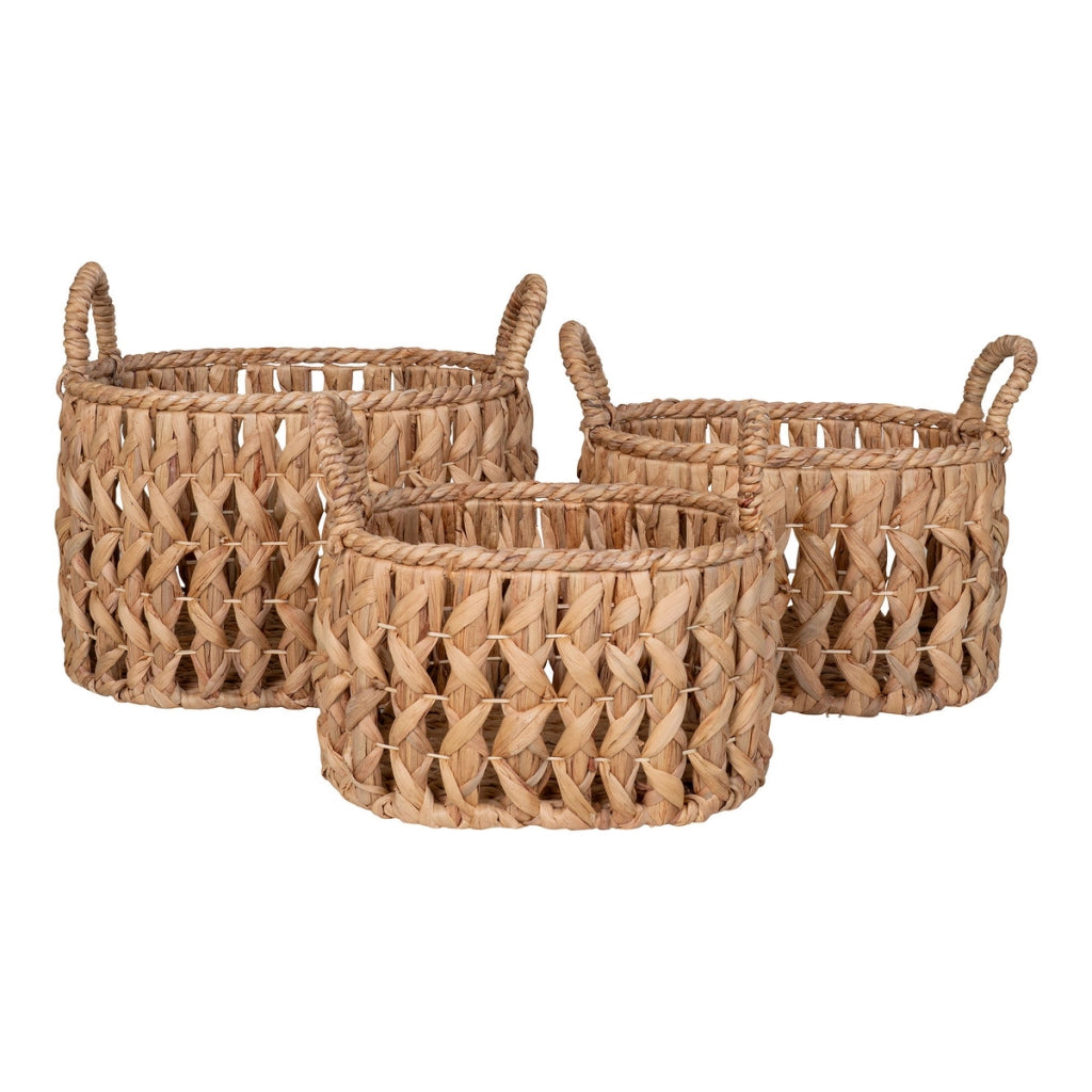Set di 3 Cesti Portaoggetti Balerma, Marrone, Giacinto d'Acqua, 26x36x21 cm