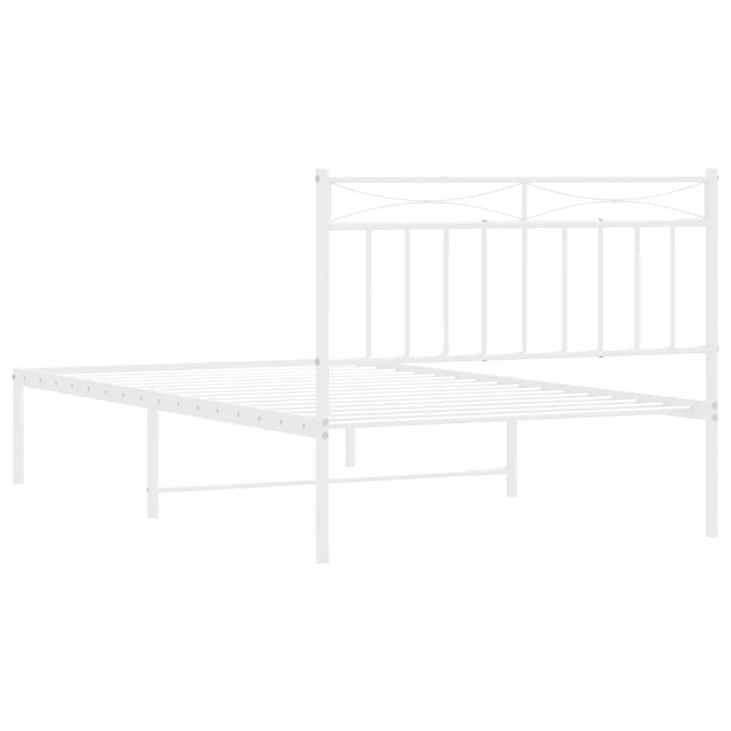 Giroletto con Testiera Metallo Bianco 100x200 cm