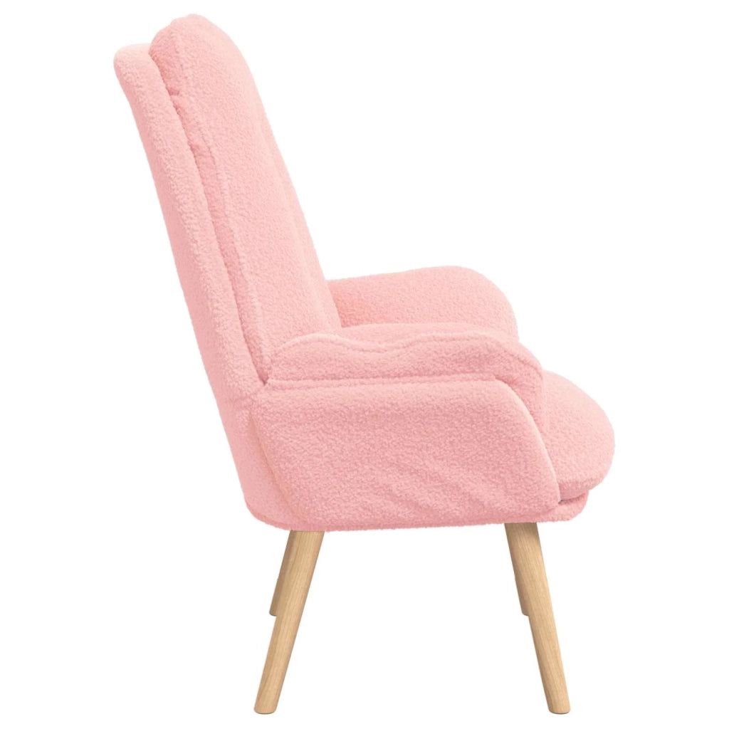 Poltrona | Sedia Relax Rosa 69 x 74 x 93 cm Tessuto Sherpa