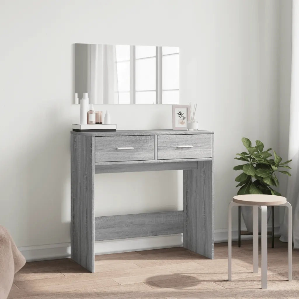 Toeletta | Tavolo da Trucco con Specchio Grigio Sonoma 80x39x80 cm