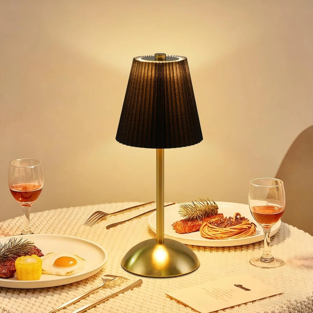 ZMH Lampada da tavolo wireless set 2 pezzi nera USB ricaricabile per comodino camera letto