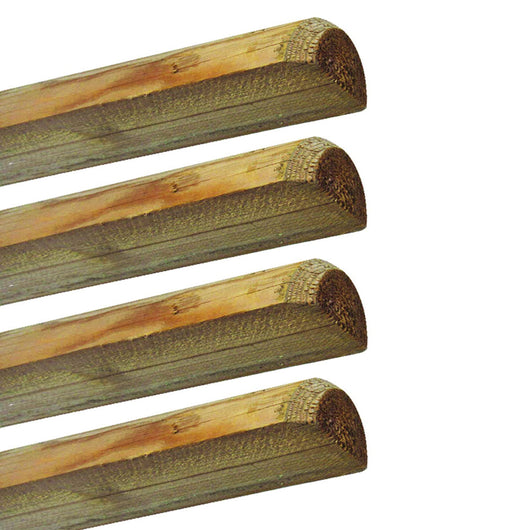 Mezzo Palo in Legno per Recinzioni Tondo senza Punta Giardino 4 Pz Formato: Ø 6 - H 300