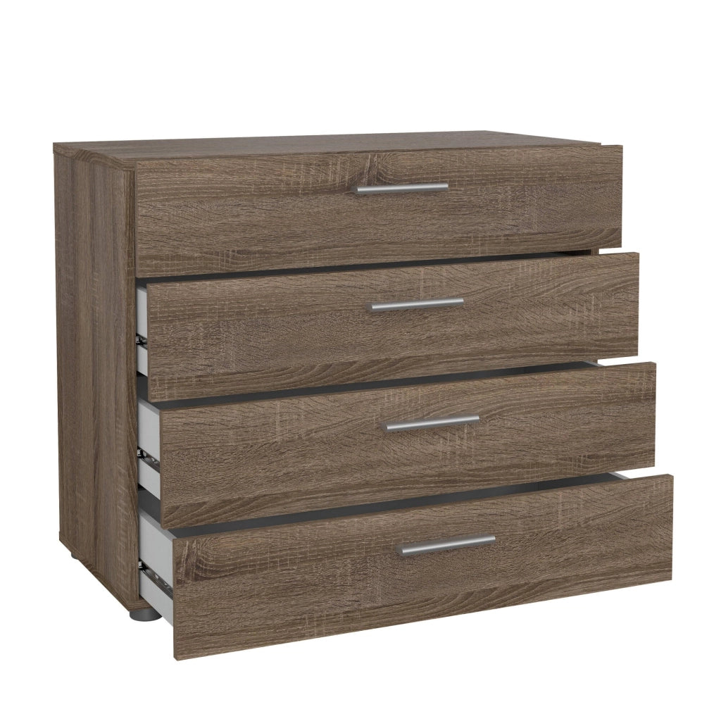 Cassettiera Arwen, Settimino multiuso, Comò camera da letto, Mobile con cassetti, 80x40 h68 cm, Rovere