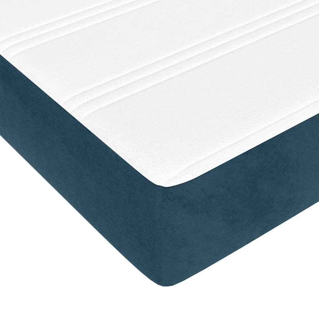 Letto matrimoniale | Letto per adulti | Giroletto a Molle con Materasso Blu Scuro 120x200 cm in Velluto