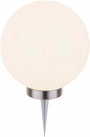 Lampada solare a forma bollo con base e cambiamento di colore Ø 20 cm plastica bianca