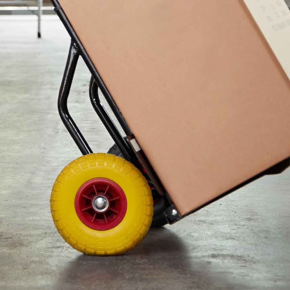 Ruota Piena per Carrello Antiforatura PU Gialla Carriola 25 cm Cerchio in ABS