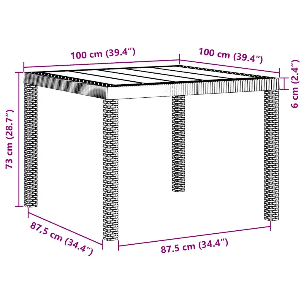 Set da Pranzo per Giardino 3 pcs Grigio chiaro Polipropilene 3378687