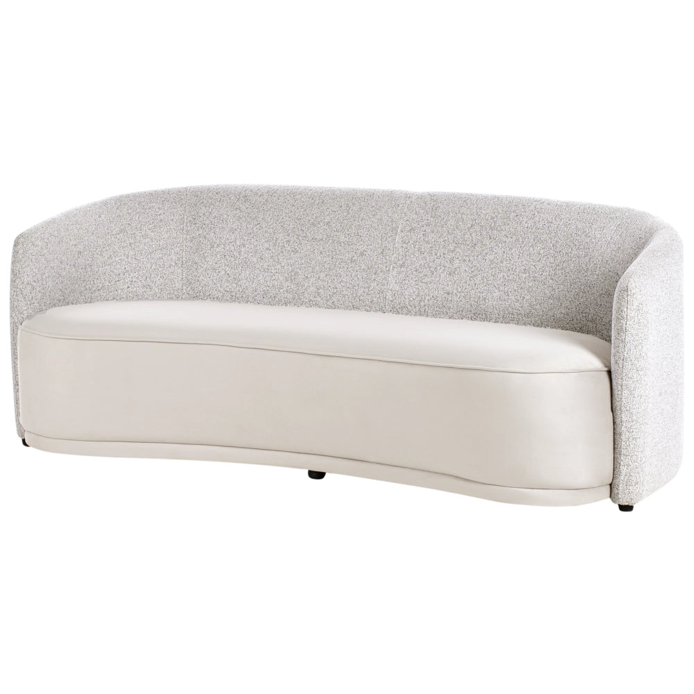 Divano 3 posti in Tessuto poliestere Due tessuti Beige chiaro stile moderno