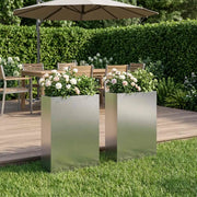 Vaso da giardino 2 pz Argento 50 x 20 x 75 cm Acciaio Inox 8005465